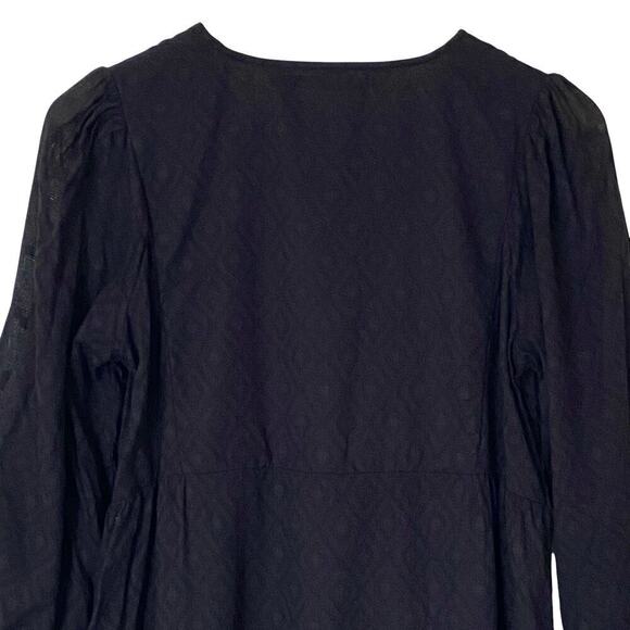 GUDRUN SJODEN Organic Cotton Woven Geometric Pockets Midi Dress in Black - Small - Picture 6 of 13